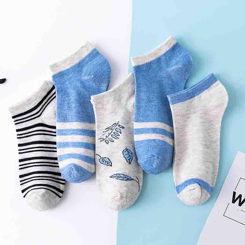 

5pairs Graphic Ankle Socks, Multicolor