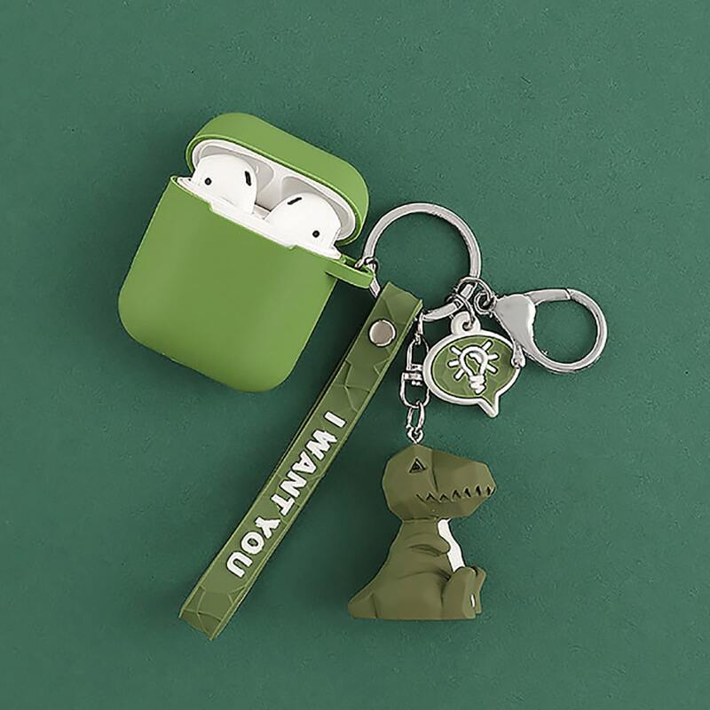 

Cartoon Dinosaur Earphone Case, Green
