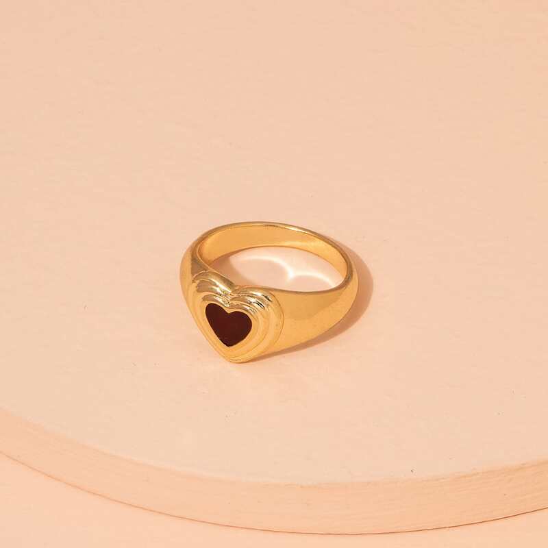 

1pc Heart Ring, Gold