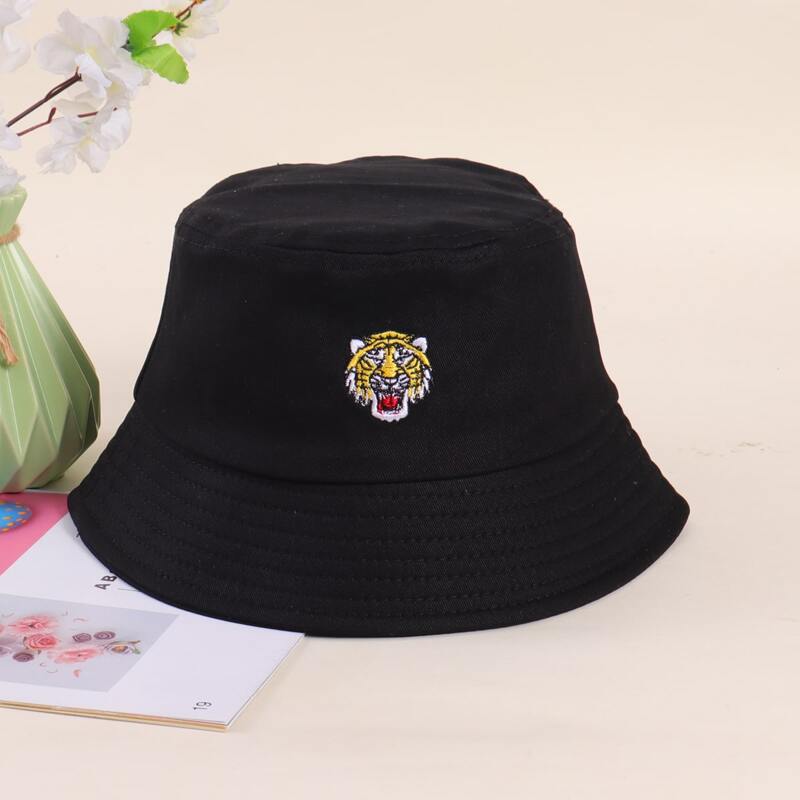 

Guys Tiger Embroidery Bucket Hat, Black