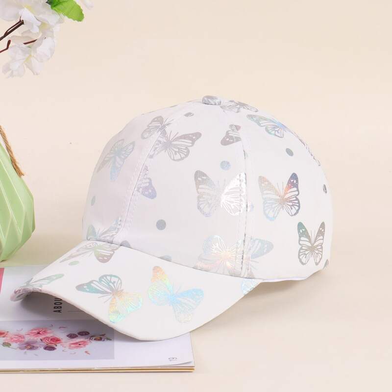 

Butterfly Baseball Cap, White