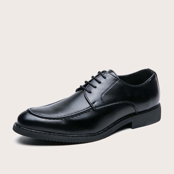 

Men Minimalist Lace-up Front Dress Shoes, Black