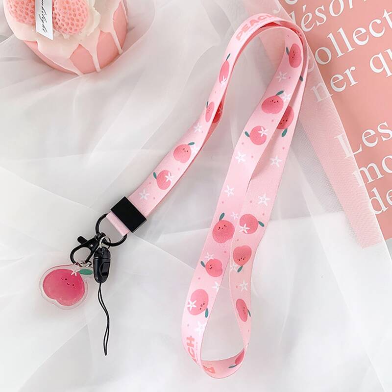 

1pc Peach Phone Lanyard, Multicolor