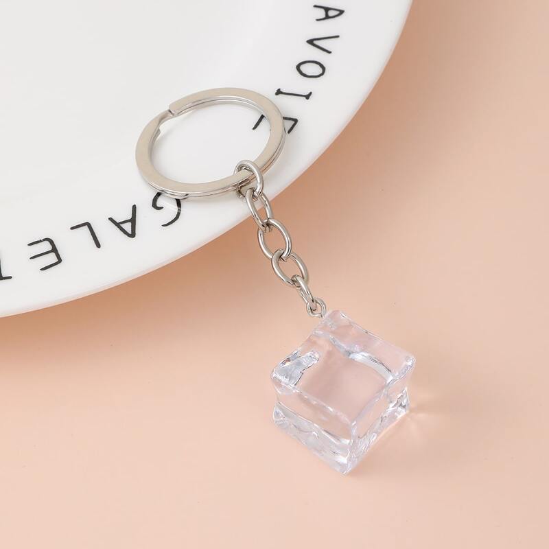 

1pc Clear Cube Keychain