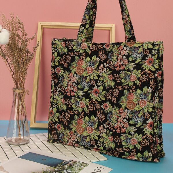 

Floral Graphic Shoulder Tote Bag, Multicolor
