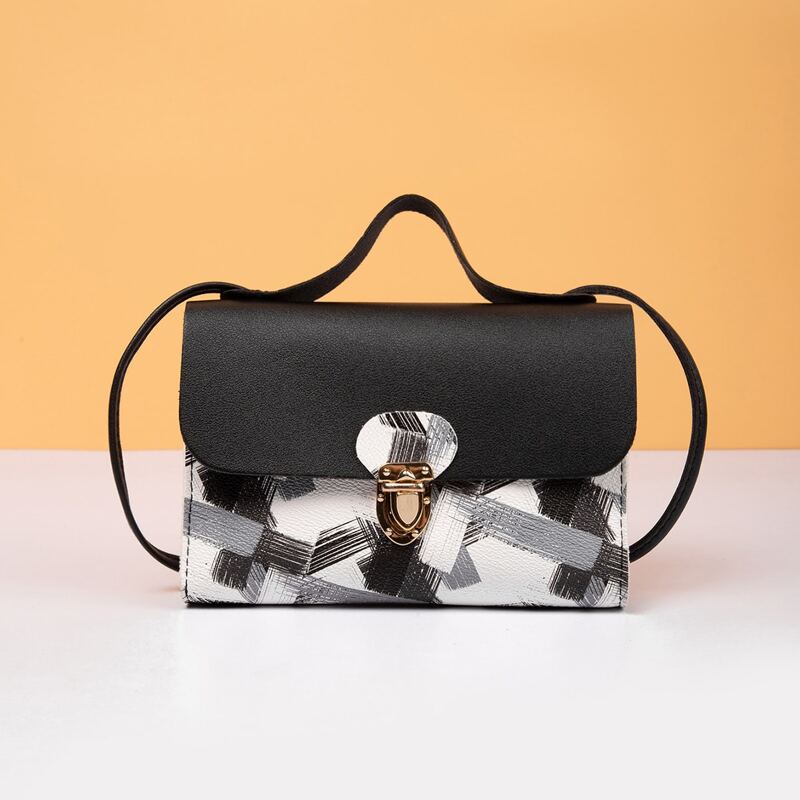 

Colorblock Satchel Bag, Black