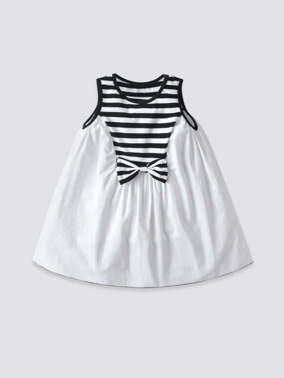 فساتين طفلة صغيرة عقدة الفراشة الخط لطيفة