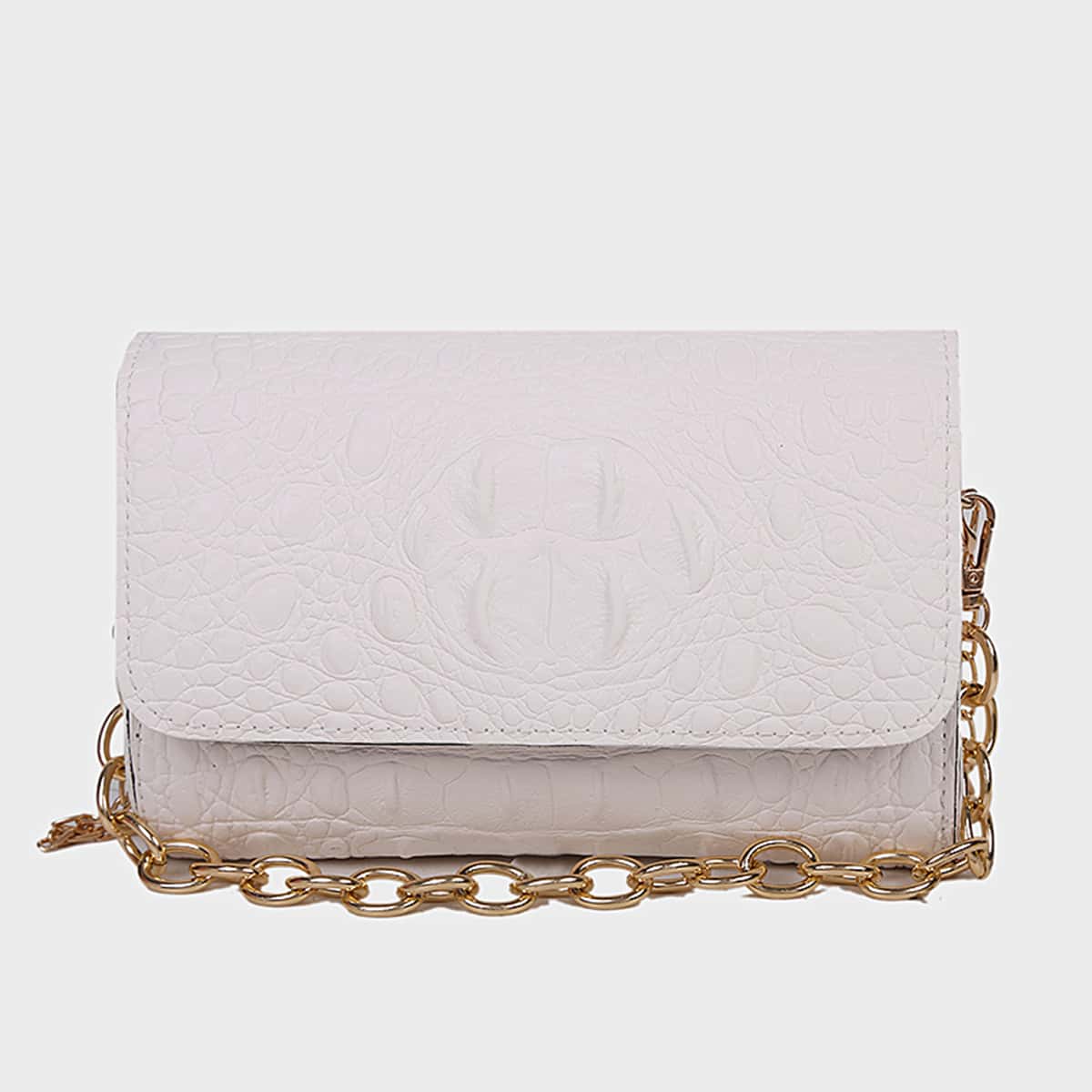 

Chain Strap Satchel Bag, White