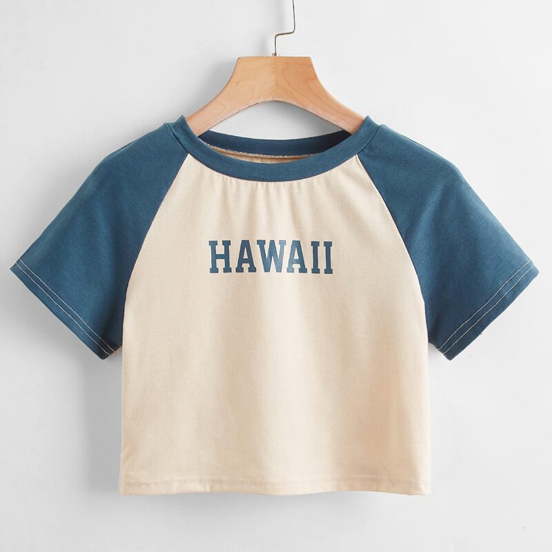

Letter Colorblock Crop Tee, Multicolor