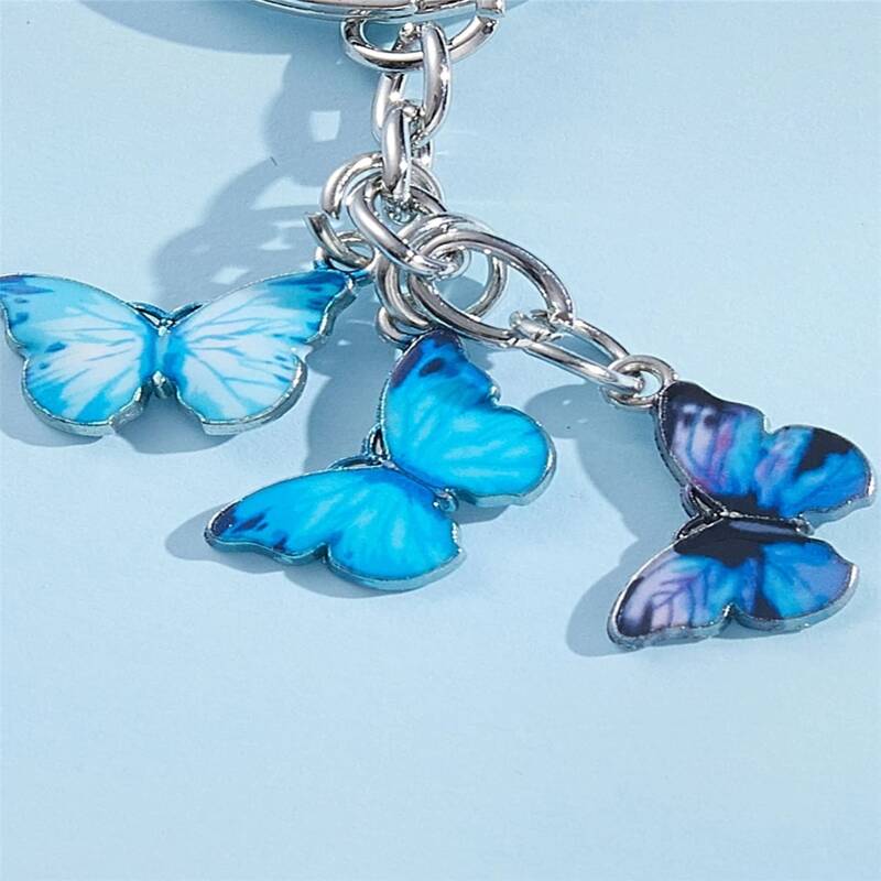 

1pc Butterfly Charm Keychain, Multicolor