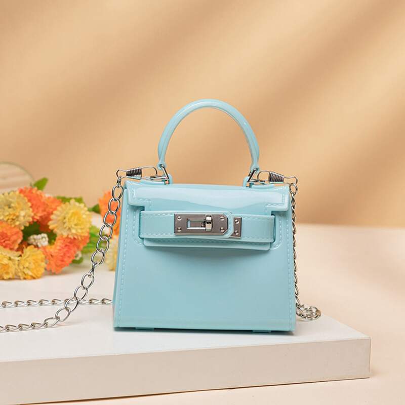 

Chain Strap Satchel Bag, Blue