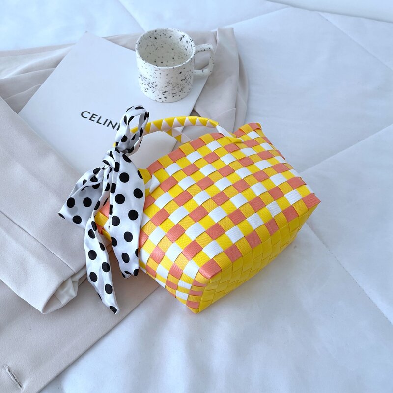 

Color Block Satchel Bag, Yellow