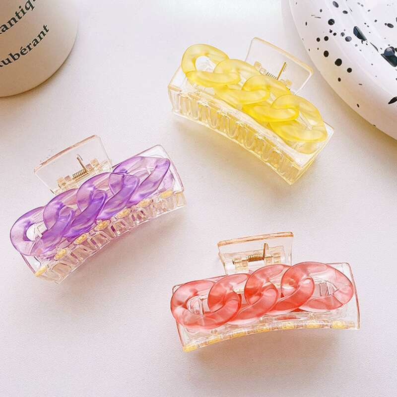

1pc Random Chain Decor Hair Claw, Multicolor