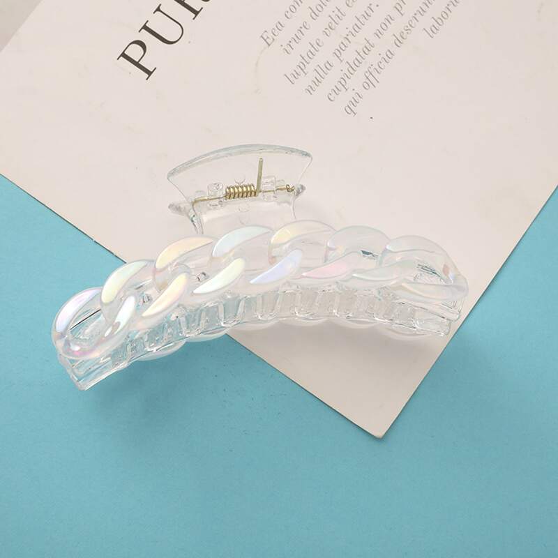 

1pc Chain Decor Hair Claw, Clear