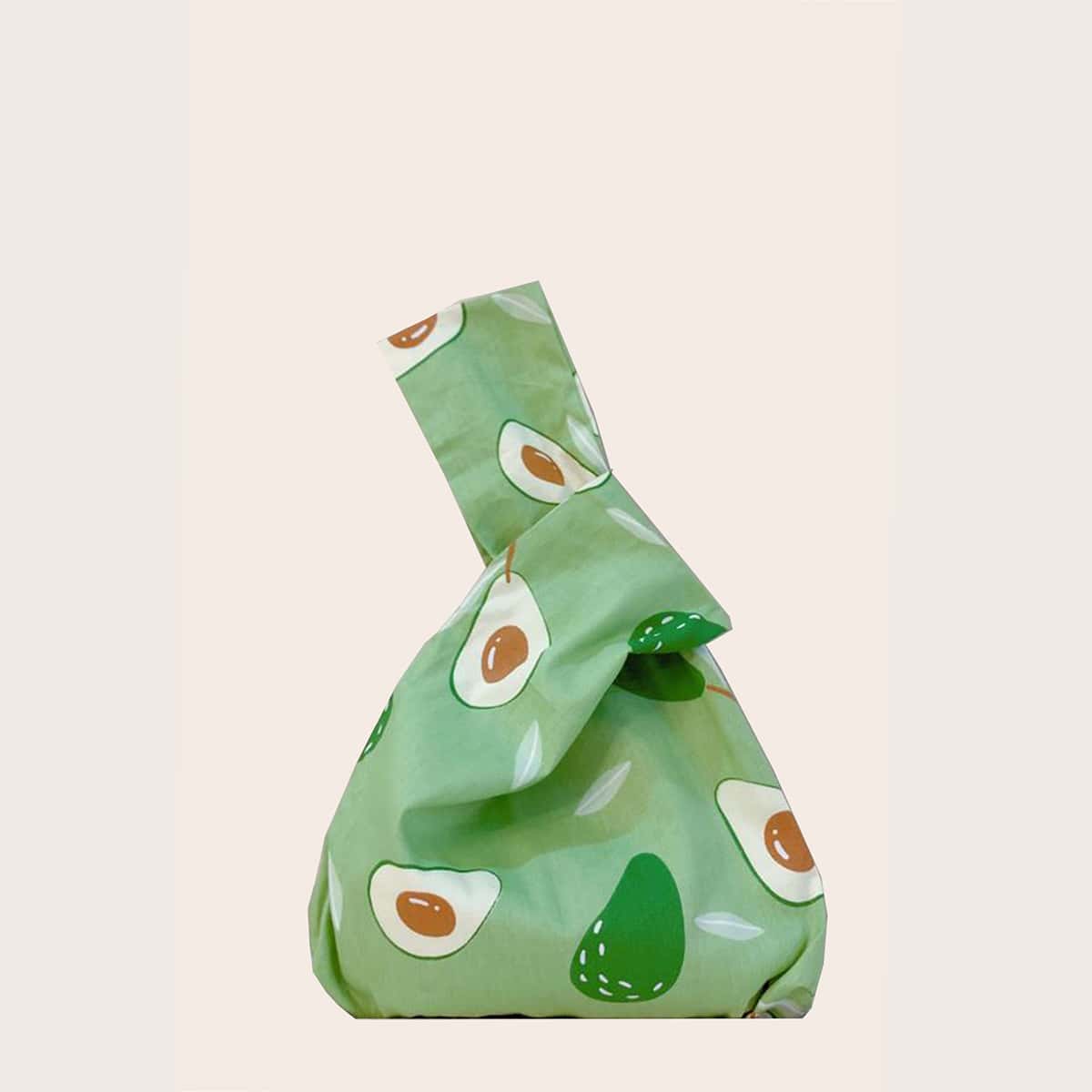 

Avocado Graphic Satchel Bag, Green
