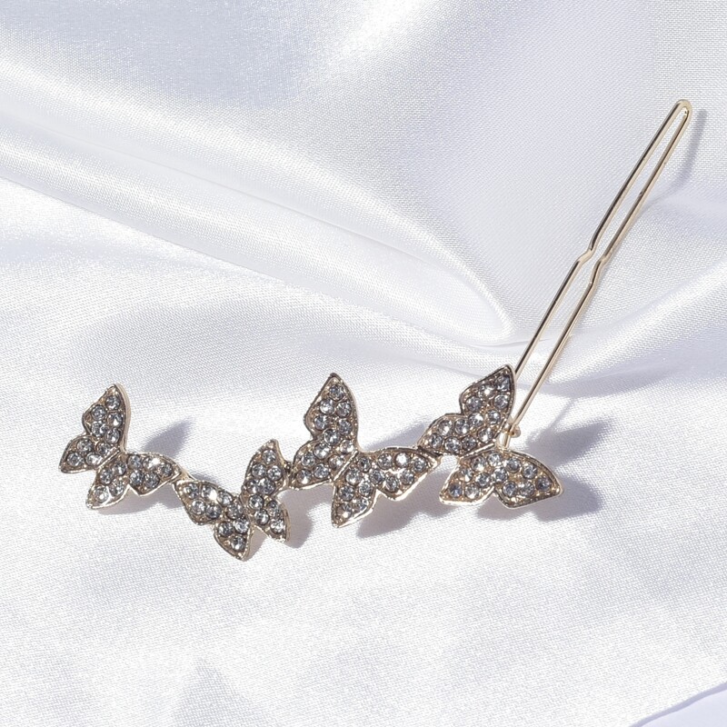 

1pc Rhinestone Butterfly Hair Clip, Multicolor