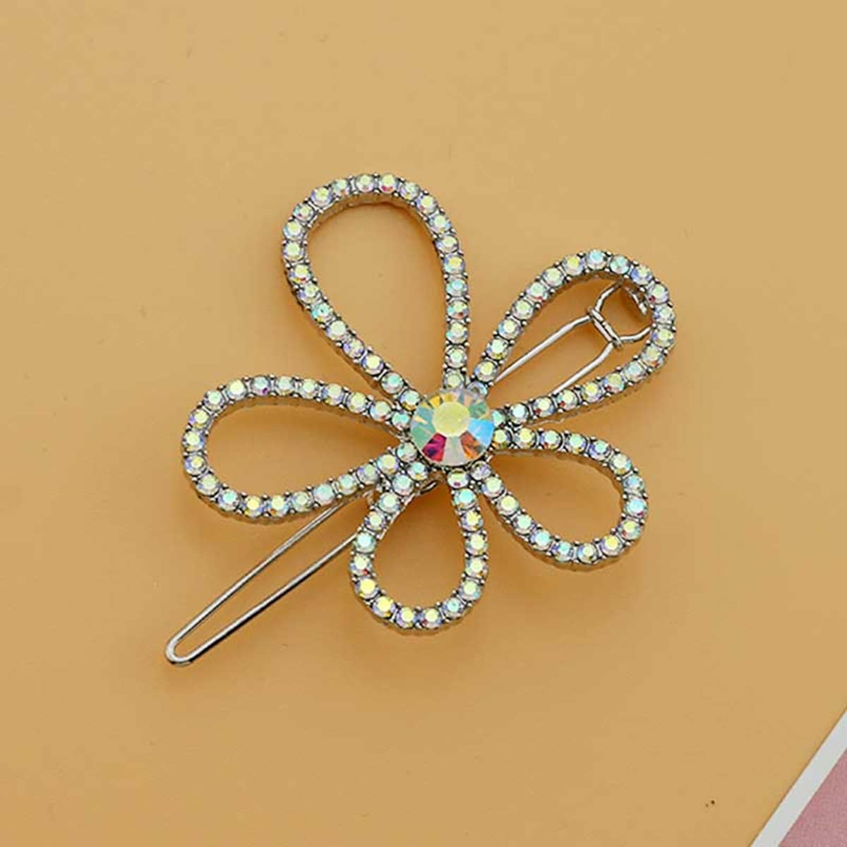 

1pc Rhinestone Flower Hair Clip, Multicolor