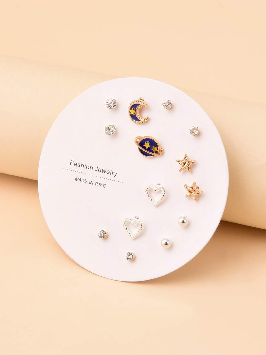 Hoa tai Stud 7 cặp sao trang trí - Nhiều màu - Xem 1