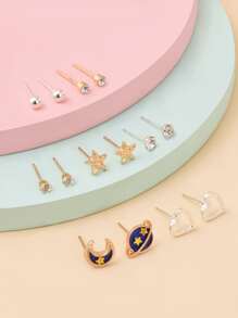 Hoa tai Stud 7 cặp sao trang trí - Nhiều màu - Xem 2