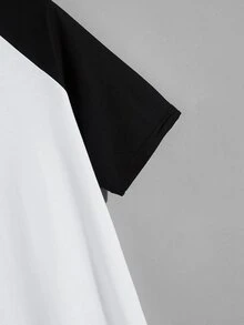 Manfinity Hombres Camiseta con estampado de figura de manga raglán - Blanco - Ver 4