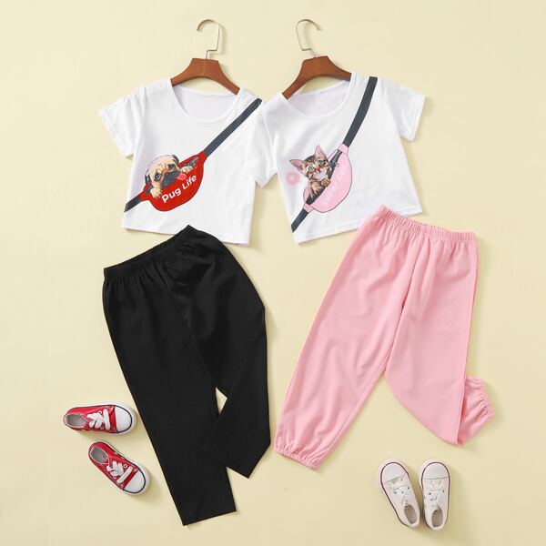 

Toddler Boys Cartoon Graphic Tee & Pants, White