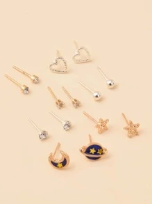 Hoa tai Stud 7 cặp sao trang trí - Nhiều màu - Xem 3