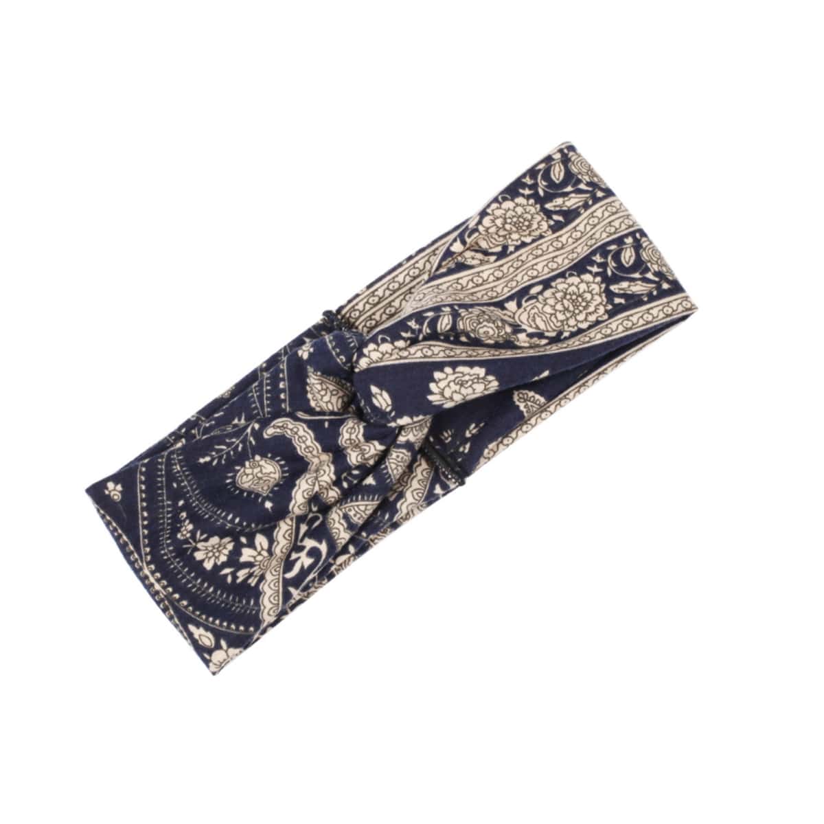

Floral Twist Hair Band, Navy blue