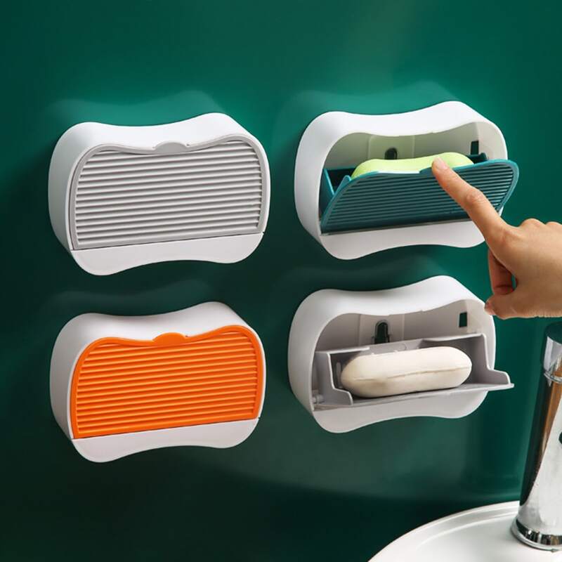 

1pc Random Wall Mounted Soap Storage Box, Multicolor