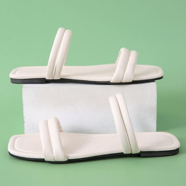 

Minimalist Slide Sandals, Beige