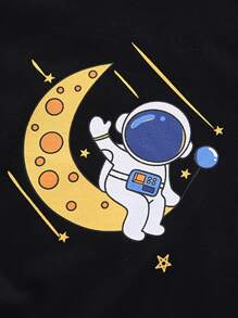 SHEIN Toddler Boys Cartoon Graphic Tee With Sweatpants - Multicolor - View 3