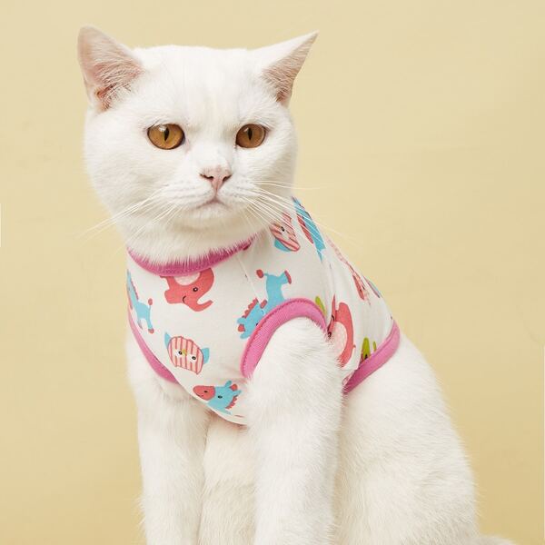 

Cartoon Graphic Pet Tank, Multicolor