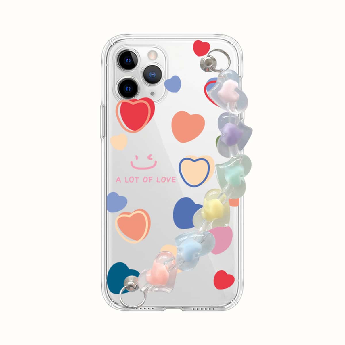 

Heart Hand Strap Phone Case, Multicolor