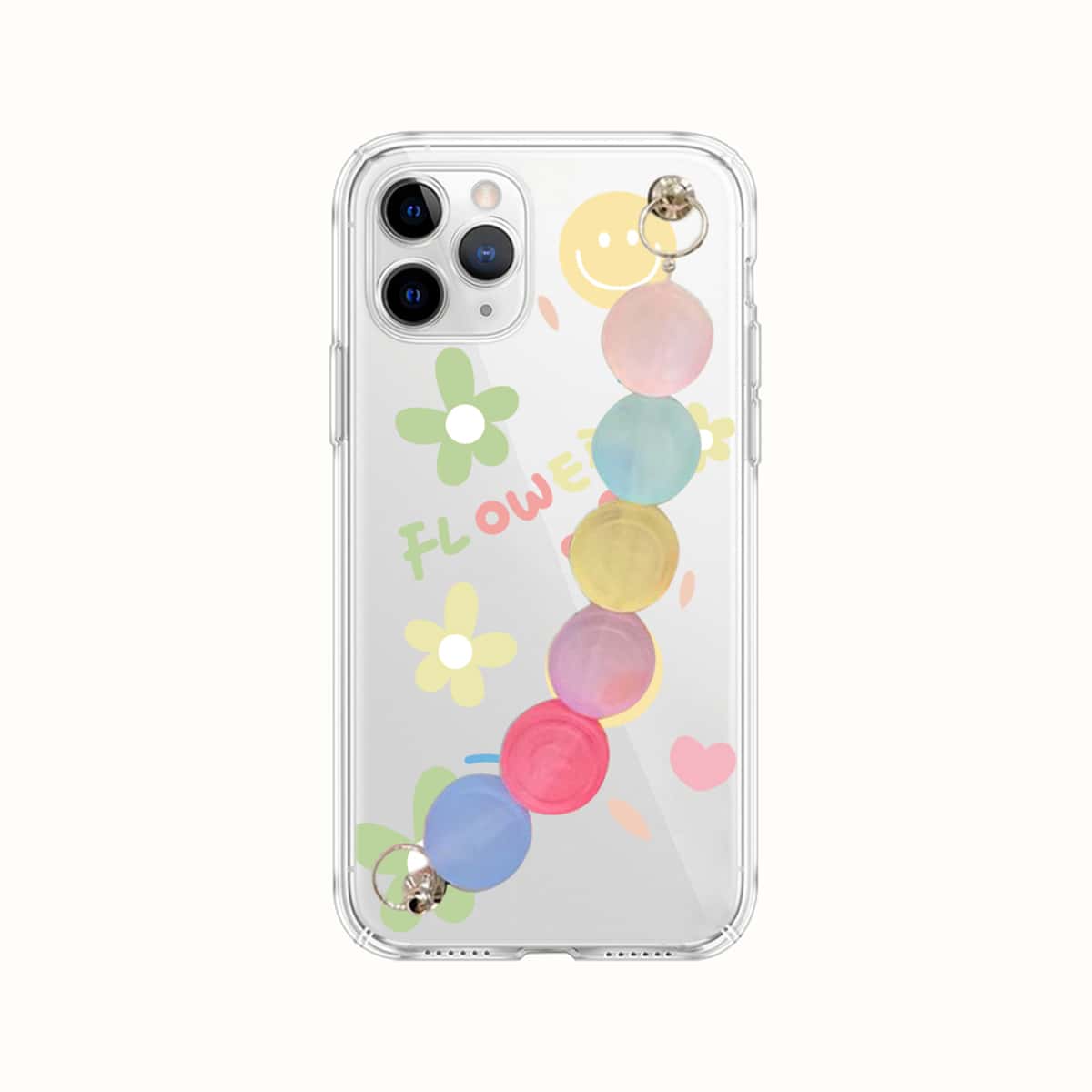 

Bead Hand Strap Floral Phone Case, Multicolor