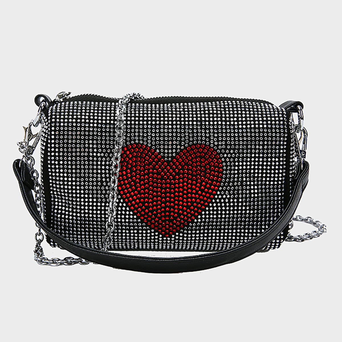 

Heart Pattern Shoulder Bag, Multicolor