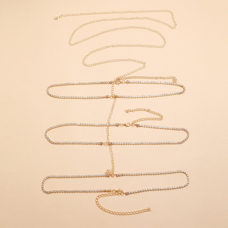 

Rhinestone Thigh Chain, Gold