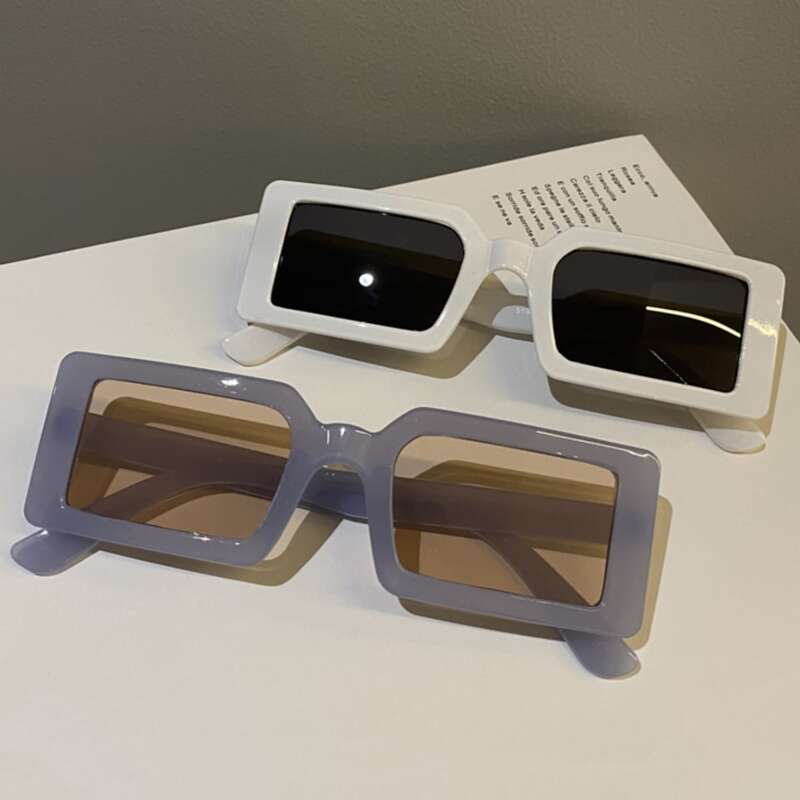

2pairs Rectangle Frame Sunglasses, Multicolor