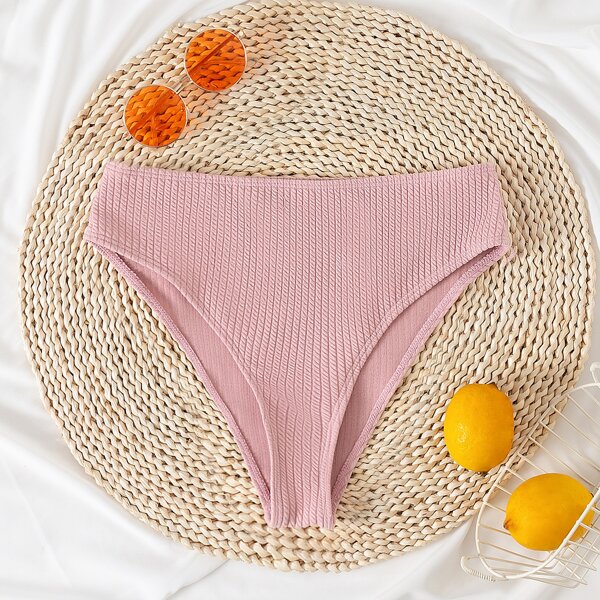 

Textured High Waisted Bikini Panty, Dusty pink