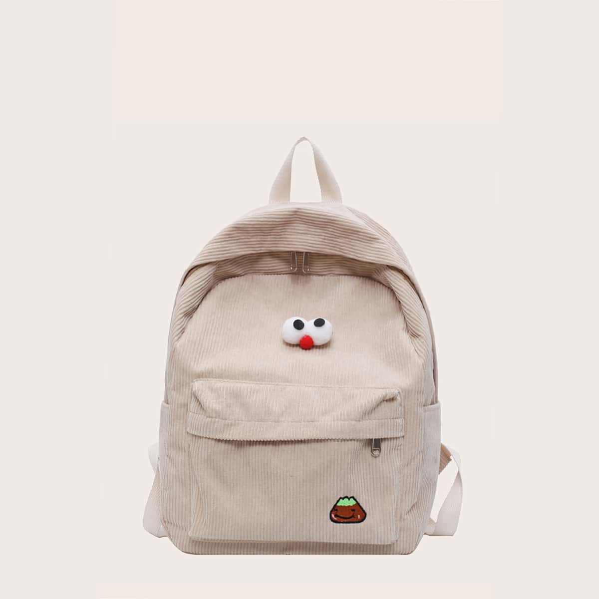 

Cartoon Corduroy Backpack, Khaki