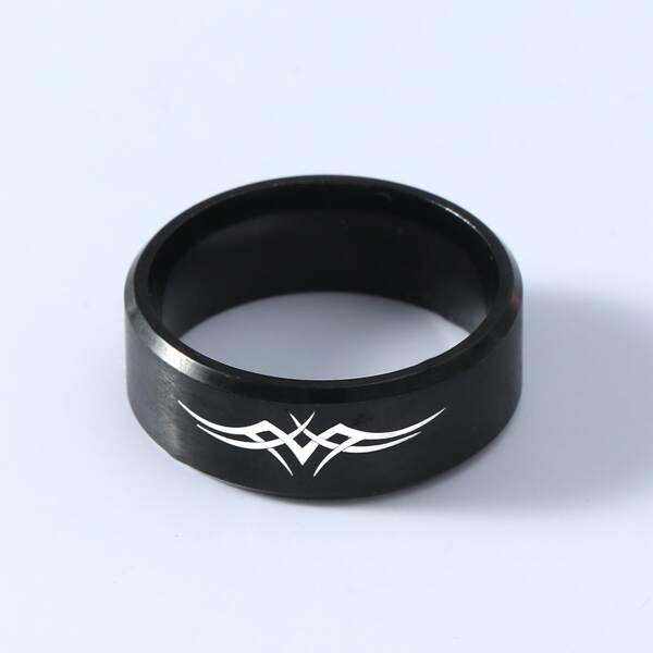 

Men Minimalist Ring, Black