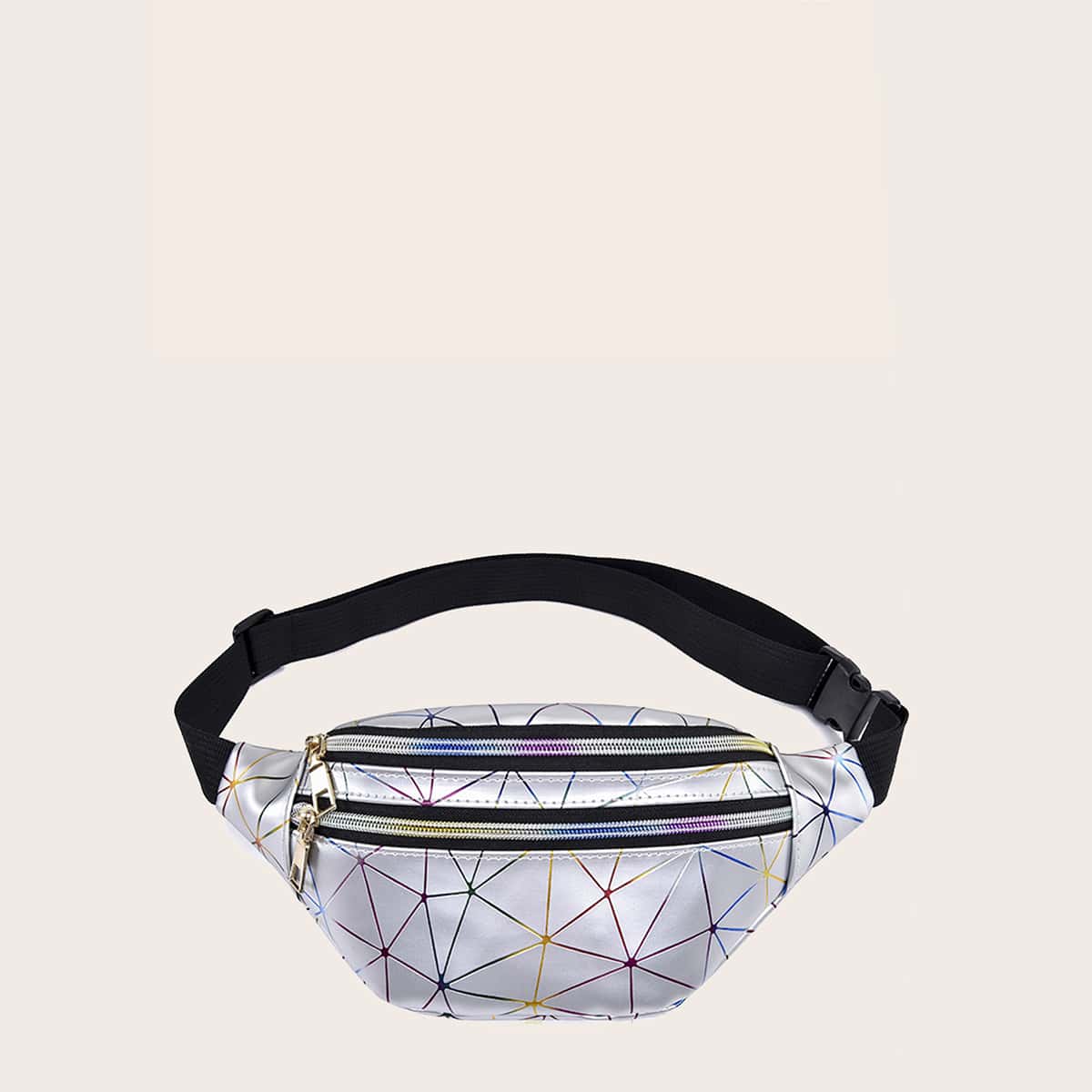 

Zip Front Bum Bag, Silver