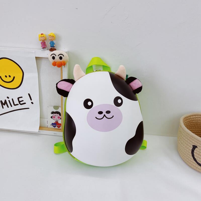 

Cartoon Cow Graphic Backpack, Green