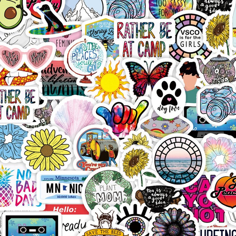 

50pcs Mixed Pattern Sticker, Multicolor