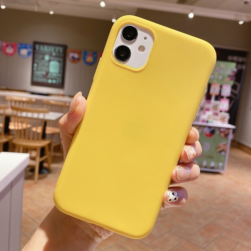 

1pc Minimalist Phone Case, Yellow