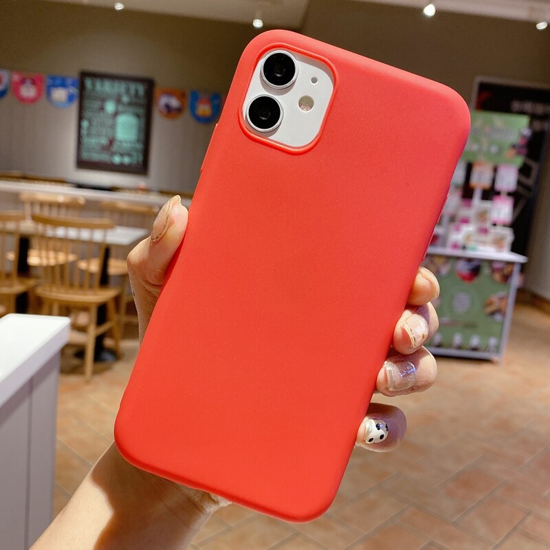 

1pc Minimalist Phone Case, Red