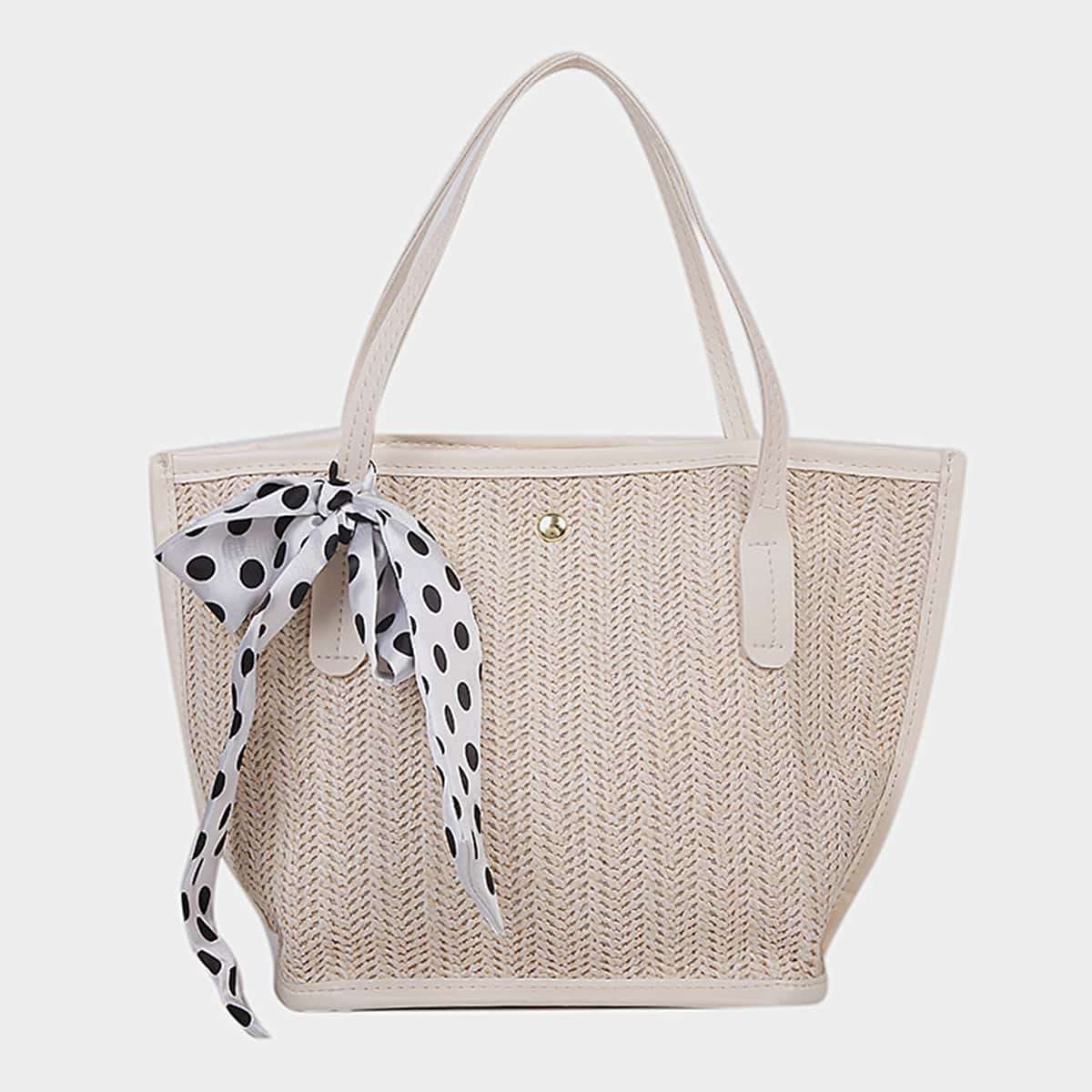 

Bow Decor Tote Bag, Beige