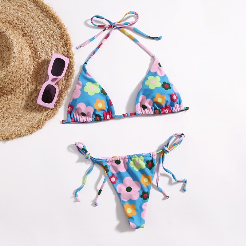 

Floral Print Bikini Swimsuit, Multicolor