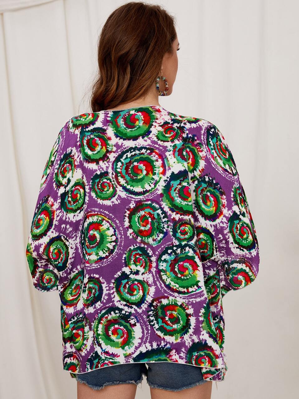 Tie Dye Open Front Kimono