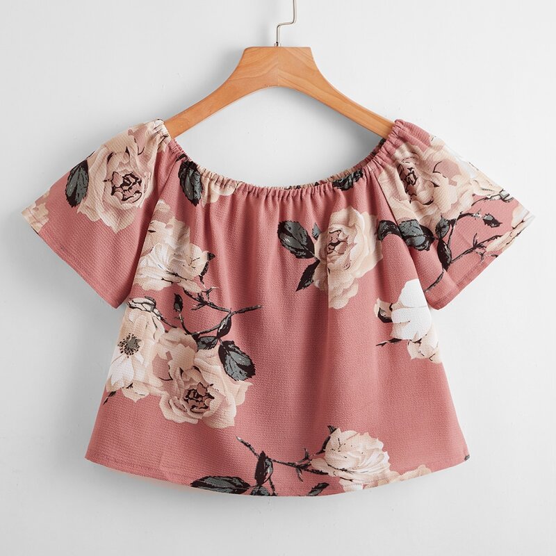 

Floral Print Blouse, Dusty pink