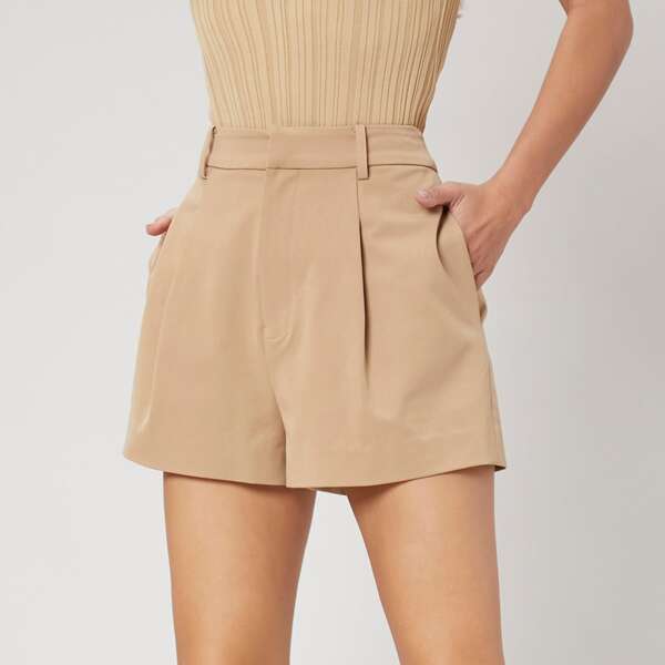 

VISCOSE WIDE LEG SHORTS, Camel