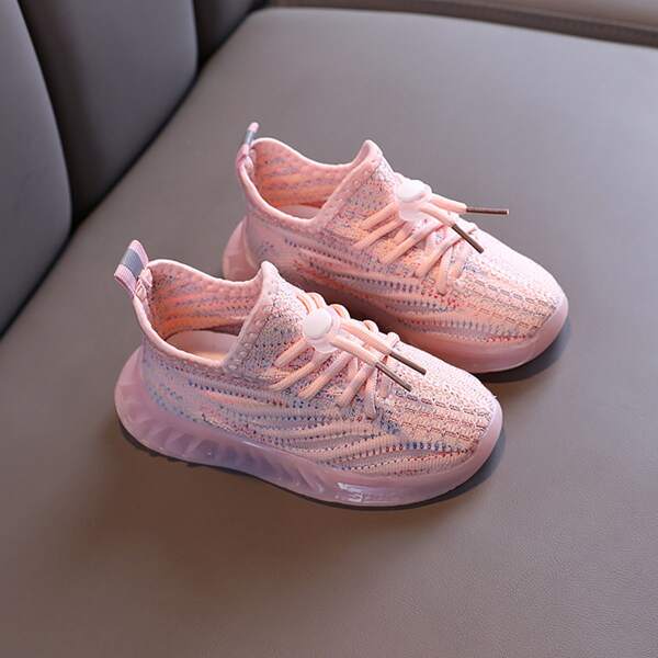 

Toddler Girls Knit Panel Sports Shoes, Pink
